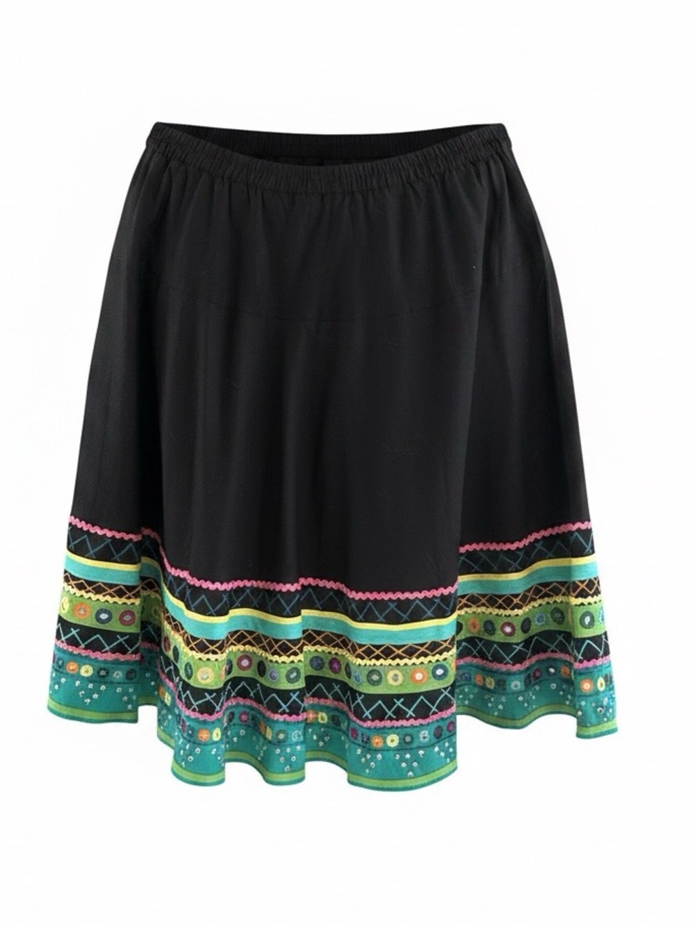 Double D Ranch midi  black embroidered details along the hem. Size Large
